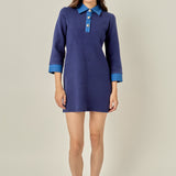 Mixed Media Knit Dress with Denim