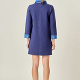 Mixed Media Knit Dress with Denim