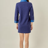 Mixed Media Knit Dress with Denim