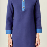 Mixed Media Knit Dress with Denim