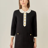 Serena Contrast Collar Knit Mini Dress