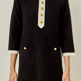 Serena Contrast Collar Knit Mini Dress