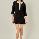 Serena Contrast Collar Knit Mini Dress