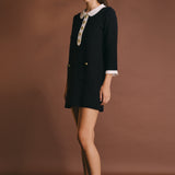 Serena Contrast Collar Knit Mini Dress