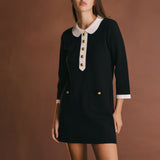 Serena Contrast Collar Knit Mini Dress