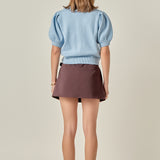 Ruffled Collar Knit Cardigan