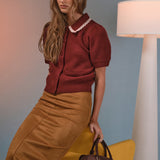 Faux Suede Midi Skirt
