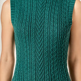 Cable Knit Mock Neck Midi Dress