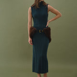 Cable Knit Mock Neck Midi Dress
