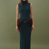 Cable Knit Mock Neck Midi Dress