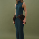 Cable Knit Mock Neck Midi Dress