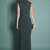 Cable Knit Mock Neck Midi Dress