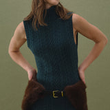 Cable Knit Mock Neck Midi Dress