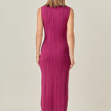 Cable Knit Mock Neck Midi Dress