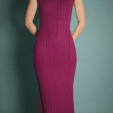 Cable Knit Mock Neck Midi Dress