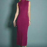 Cable Knit Mock Neck Midi Dress