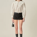 Scallop Embroidered Collar Blouse