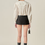 Scallop Embroidered Collar Blouse