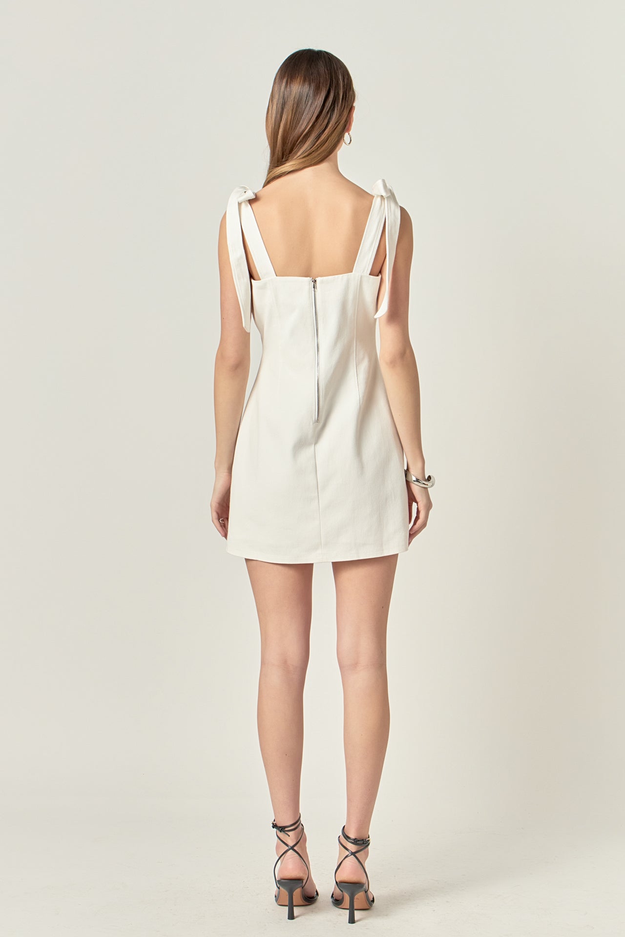 english factory sleeveless square-neck a-line mini dress English Factory Women's Bow Sleeveless Mini DRESS, Red, Small, Cotton