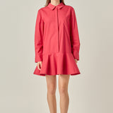 Collared Flare Skirt Dress