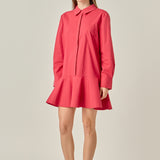 Collared Flare Skirt Dress
