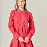 Collared Flare Skirt Dress