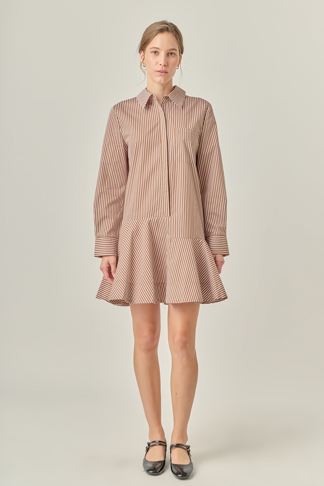 English Factory Collar Flare Shirtdress - Black - Small English Factory Collar Flare Shirtdress - Black - Small