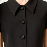 Velvet Button Collar Mini Dress