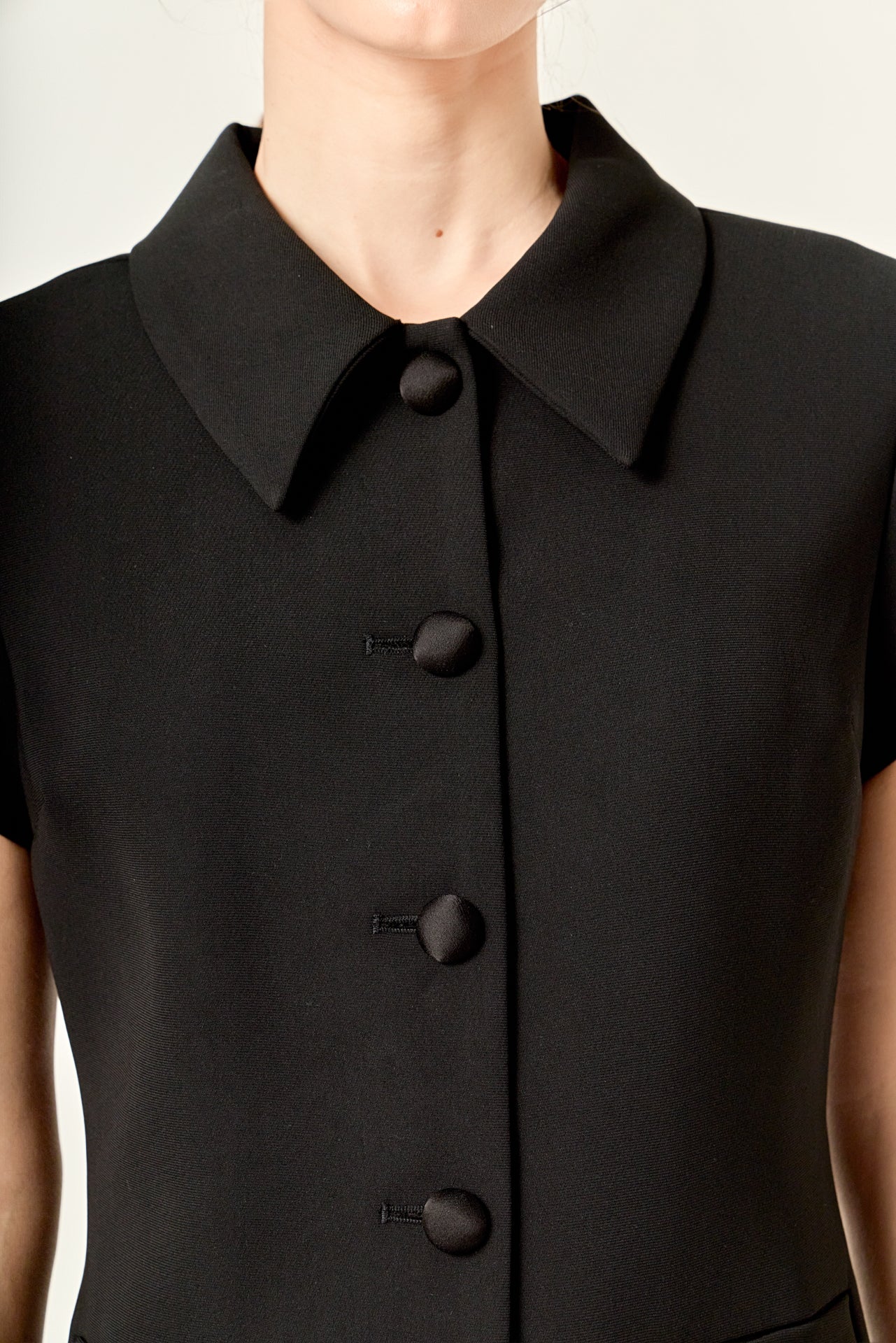 English Factory Women's Velvet Button Collar Mini Dress - Black English Factory Women's Velvet Button Collar Mini Dress - Black