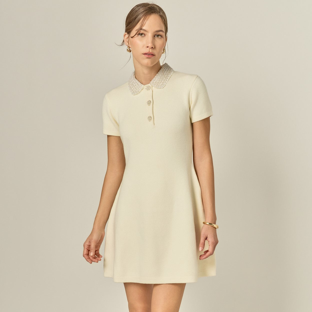 Eloise Bead Collar Knit Dress