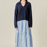 Mixed Media Midi Dress