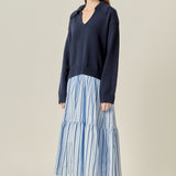 Mixed Media Midi Dress