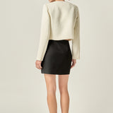 Textured Bead Bow Detailed Jacket