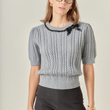Clara Bow Puff Sleeve Knit Top