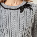 Clara Bow Puff Sleeve Knit Top