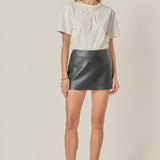 Pearl-Embellished Bow T-Shirt