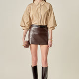 Poplin Striped Balloon Sleeve Shirt