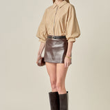 Poplin Striped Balloon Sleeve Shirt