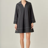 Contrast Stitch Detailed Mini Dress