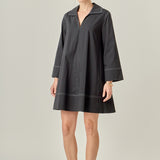 Contrast Stitch Detailed Mini Dress