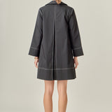 Contrast Stitch Detailed Mini Dress