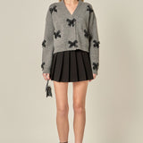 Beaded Bow Embellished Cardigan