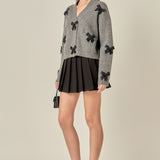 Beaded Bow Embellished Cardigan