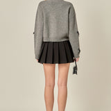 Beaded Bow Embellished Cardigan