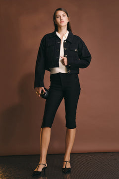 Heart Button Cropped Jacket