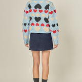 Crewneck Heart Cardigan