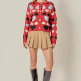 Crewneck Heart Cardigan