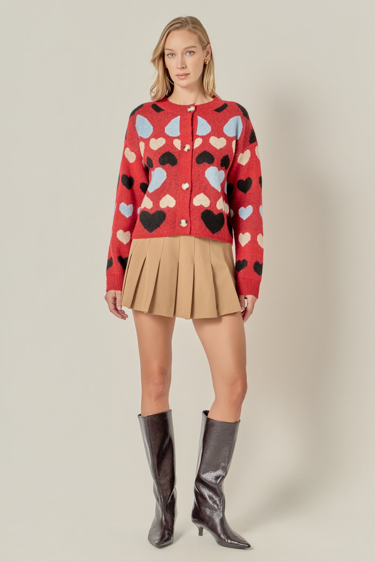 Crewneck Heart Cardigan