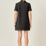 Margot Bow Scallop Hem Mini Dress
