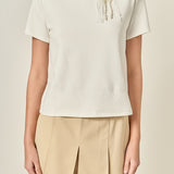 Pearl Bow Detailed T-Shirt